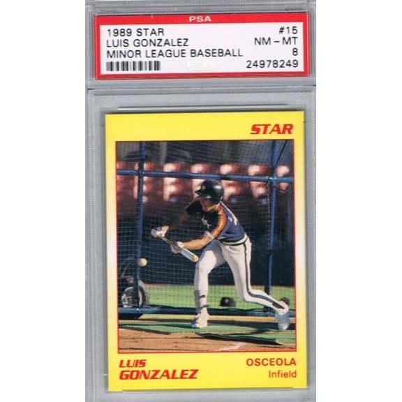 Collectible 1989 Star #15 Luis Gonzalez PSA 8 NM-MT Baseball Card See Description MLB Baseball Trading Card