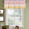 thumbnail image 5 of Colorful Stripe Valances for Windows, Modern Pink Red Yellow Vertical Striped Light Filtering Kitchen Curtains, Rod Pocket Window Valance Curtains for Living Room Bedroom, 42" W x 12" L, 2 Panels, 5 of 9
