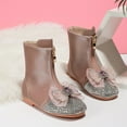 Children Shoes Flat Mid Length Boots Fashionable Sequined Leather Boots