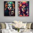 thumbnail image 4 of Pintura de diamantes 5D de Calavera, mujer, flor, regalo de Halloween, bordado de diamantes completo, imágenes de mosaico de diamantes de imitación, decoración del hogar, artes, 4 of 4