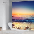 thumbnail image 3 of Beach Sunset Shower Curtain Set for Bathroom, Ocean Tropical Palm Purple Sky Waterproof Polyester Curtains 71WX71H Inch 12 Pack Hooks Sunset, 3 of 4