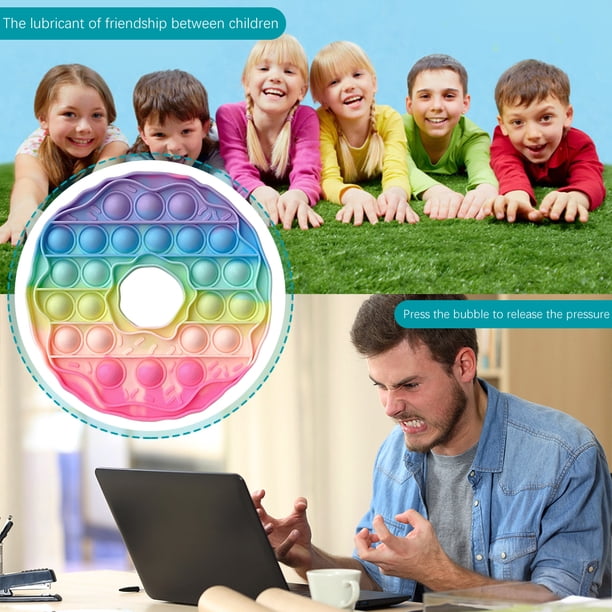 Tablero de silicona con forma de donut para niños y padres Ehuebsd juguete educativo sensorial antiestrés con burbujas de empuje para Autismo