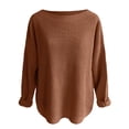 thumbnail image 2 of Vedolay Women's Tops Women's Pullover Sweater V Neck Long Sleeve Solid Knit Tops Casual Fall Sweater,Coffee M, 2 of 4