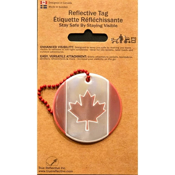 High Visibility Reflective Safety Tag: Add reflective safety to clothing, bags, or gear for any age. Boost visibility in low light. True North Reflective Tag – Stay Safe, Eh!