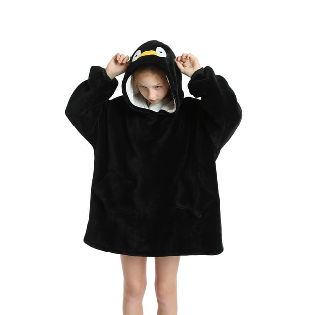 ZAXARRA Universal Warm Hooded Sweater Fashion Printing Mink Wool Home Clothes