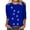 Floral Print-B-Blue, variant on Jewelreauty 3/4 Sleeve Tunic Tops for Women Cute Floral Print Crewneck Basic Tees Casual Loose Summer Clothes (M, Blue)