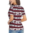 thumbnail image 3 of Honeii Buffalo Plaid Forest Print Women's Classic V-Neck T-Shirt,Womens Fashion Tops,Stylish Everyday Top for Women, Casual Summer Spring Outfits Clothes-XX-Large, 3 of 5