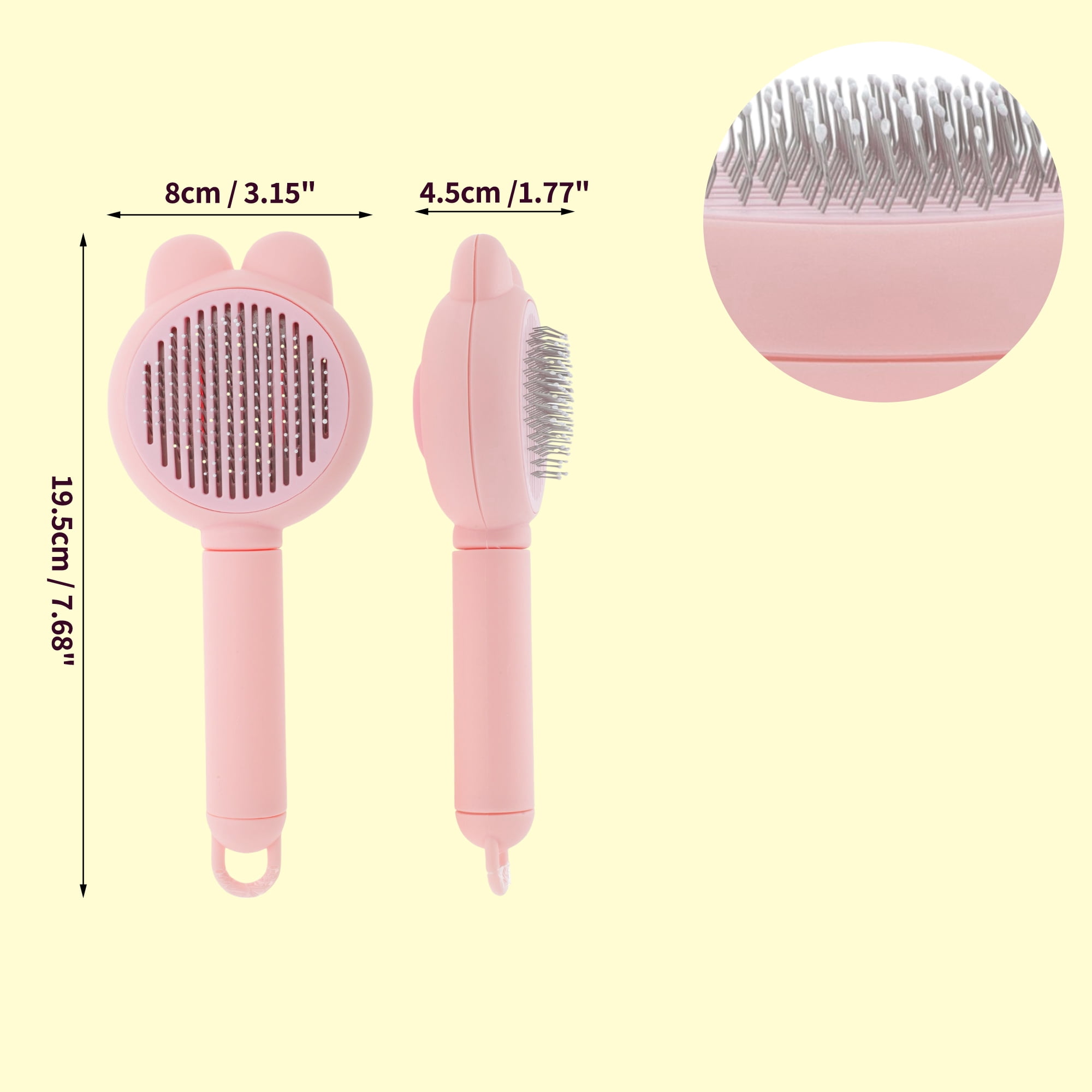 Unique Bargains Pet Brush for Cats and Dogs for Deshedding Pink 7.68 in
