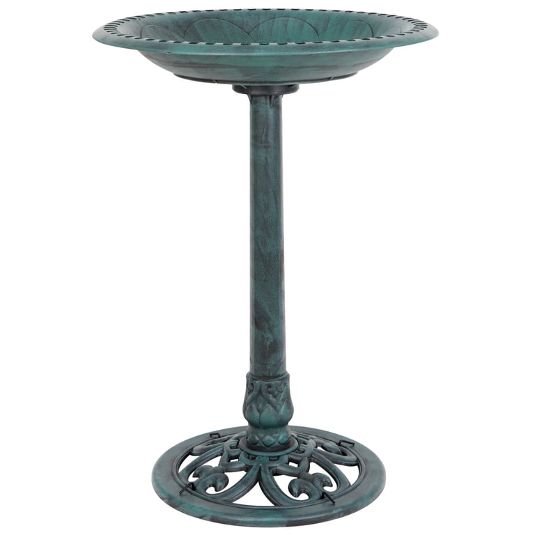 ZENY 28 Inch Pedestal Bird Bath, Bronze Resin photo 6