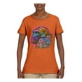 thumbnail image 3 of Colorful Neon Gorilla | Dean Russo Art Animal Lover Womens T-Shirt, Orange, XX-Large, 3 of 6