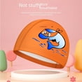 thumbnail image 4 of Gorro de baño para niños y niñas, impermeable, profesional, de PU, con estampado de dibujos animados, para bebés, 4 of 4