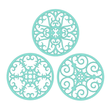 Decorative Cast Iron Trivet - 5.25" Square, Black, Ornate Diamond Design, For Hot Pots & Pans