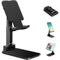 thumbnail image 1 of Cell Phone Stand, Adjustable Angle Height Phone Stand for Desk, Foldable Aluminum Desktop Phone Holder, Tablet Stand Compatible for Cell Phone/Tablet (Dark Blue), 1 of 5