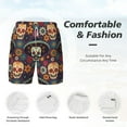 thumbnail image 5 of Lsque Mens Swim Trunks Skulls and Flowers Pattern - Bathing Suit Compression Liner - Beach Swim Shorts Swimwear - (S-3XL) - Stretch Quick Dry -Large, 5 of 9