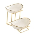thumbnail image 2 of Lipstore Ceramic Fruit Bowl for Kitchen Counter Decorative for Fruits Cupcake Candies 2 Layers, 2 of 8