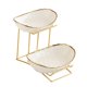 thumbnail image 2 of Frutero de cerámica para encimera de cocina con soporte de metal, decoración del hogar, frutero 2 capas, 2 of 9