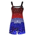 thumbnail image 6 of Ofertas en Walmart! QATAINLAV Women's Jumpsuits Casual Linen Summer Sleeveless Rompers American Flag Patriotic Onesie Shorts with Pocket 4th of July Outfits Multicolor M, 6 of 8