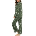 thumbnail image 5 of Vetsdori Womens Long Sleeve Pajamas Sets Plus Size Nightwear Casual Lightweight,2 Pieces Holiday Pajamas for Women Pants, 5 of 7