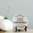thumbnail image 2 of I Am Capable Of Achieving Greatness Wood Color Circle Table Sign (5" X 5"), 2 of 4