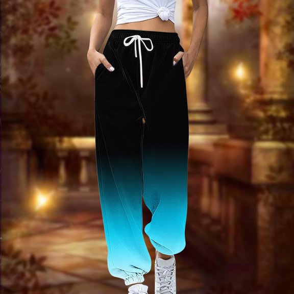 AOOCHASLIY Valentine's Day Women Pants Women's Fashion Casual Full-Length Loose Pants Solid High Waist Trousers Long Leg Pants