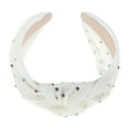 thumbnail image 5 of Unique Bargains 1 Pc Cute Colored Diamond Knotted Headband Headbands for Women White, 5 of 5