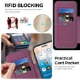 thumbnail image 3 of Dteck for iPhone 17 Pro Max Case, Card Holder RFID Blocking Flip Leather Case for iPhone 17 Pro Max, Magnetic Ring Stand Compatible with MagSafe, Full Body Protection Shockproof for Men Women,Purple, 3 of 8