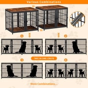 BingoPaw Large Metal Dog Crate Furniture with Divider, DIY Combinational and 4 Doors for Small Medium Dogs
