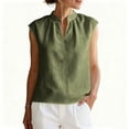 thumbnail image 6 of akafmk Womens Casual Sleeveless Shirts V Neck Blouses Solid Color Summer Daily Tank Tops, 6 of 7