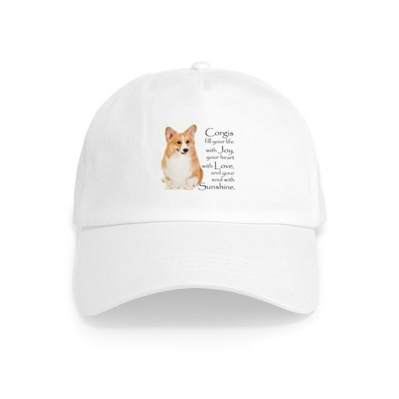 CafePress - Pembroke Corgi Cap - Adjustable 100% Brushed Unisex Casual Cotton Baseball Cap, Beige, 1