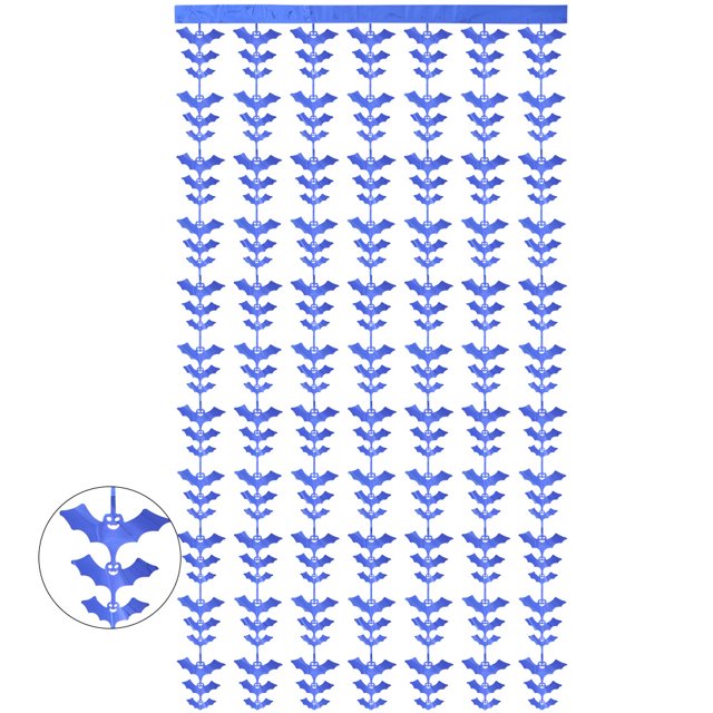 Nvzi Paquete de 2 cortinas con flecos para decoración de fiestas, cortinas de fondo de oropel para fiestas, serpentinas de murciélagos,cortinas de lluvia para puertas, azul