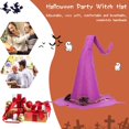 thumbnail image 3 of Sombrero de bruja de fiesta ajustable, accesorio de fiesta de Cosplay, sombrero de bruja hecho a mano plegable, 3 of 9