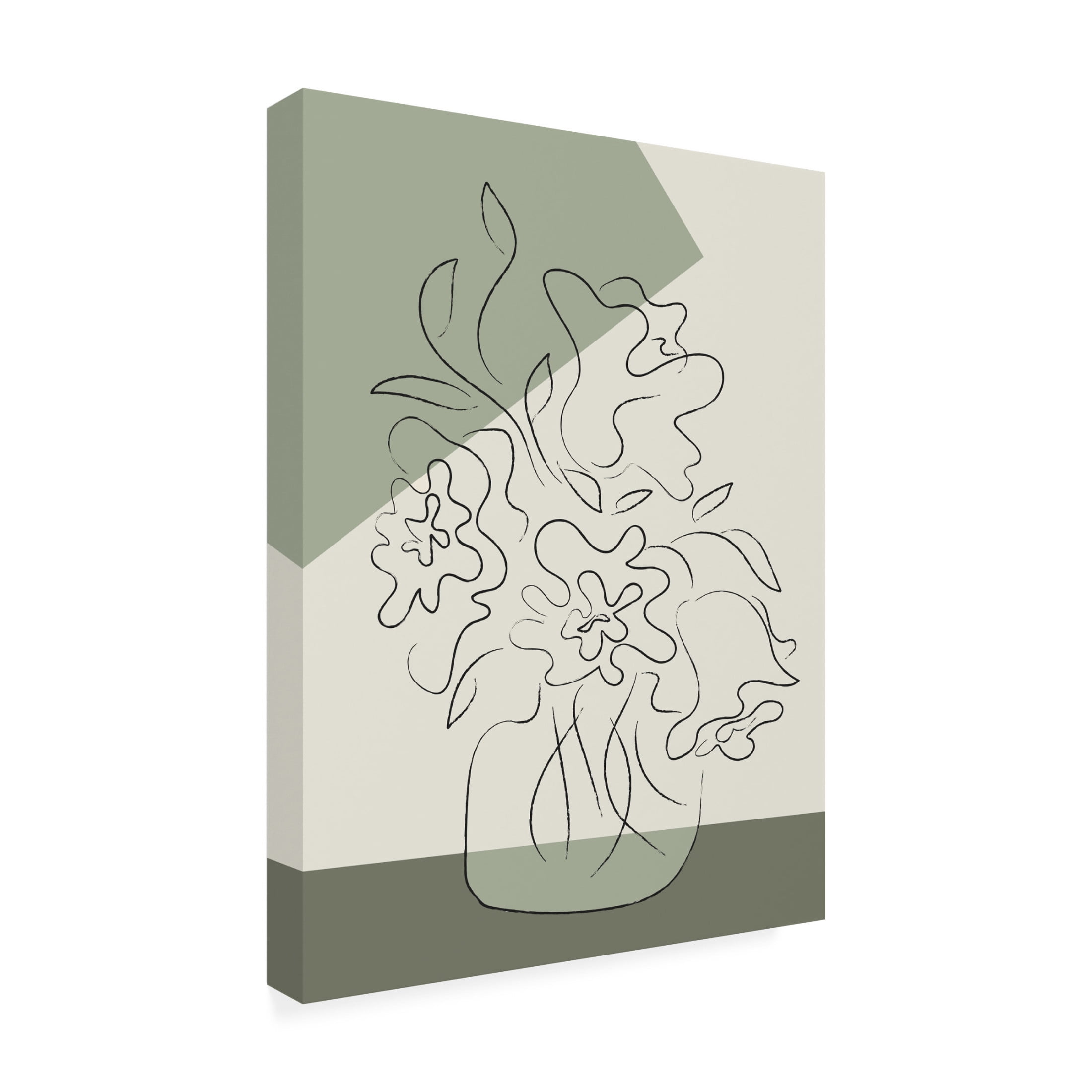 Canvas Wall Art - Pictufy Studio II 'Flower Green' Wall Art for Living Room, Bedroom, or Office Décor by Trademark Fine Art - 24 x 32 Inches