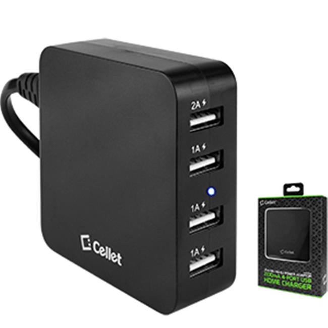Cellet TCUSB4MOBK 4Port Usb Desktop Charging Station & Travel Wall Charger Black Walmart Canada