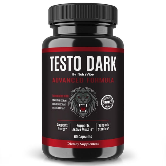 Testo Dark – Original TestoDark Capsules with a Natural Daily Blend for Wellness |Clean, Gentle, Easy-to-Swallow Pills (60 Capsules)