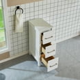 thumbnail image 4 of Vanity Art 12 Inch Bathroom Cabinet 3 Dove-Tailed Drawers with Engineered Marble Top Side Storage Organizer Freestanding Single Vanity Small Nightstand Bedroom/Bathroom/Entryway VA3112W, 4 of 4