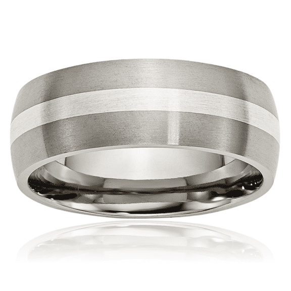 Titanium 925 Sterling Silver 8mm Wedding Band Ring