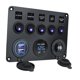 thumbnail image 3 of Panel de Interruptor Sunnimix 5 Entradas Dual USB 4.2A Voltímetro Digital luz azul, 3 of 8