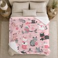 thumbnail image 5 of Holiday Cats Santa Hats Scarves Playing Yarn Wrapped, Playful Pet Portrait Pattern, Warm Flannel Blanket for Living Room and Bedroom, Cat Lovers Christmas Gift, Pet Lover Home Decor, 5 of 9