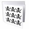 3dRose Pirate Skull and Crossblades Pattern, Greeting Cards, 6 x 6 inches, set of 12