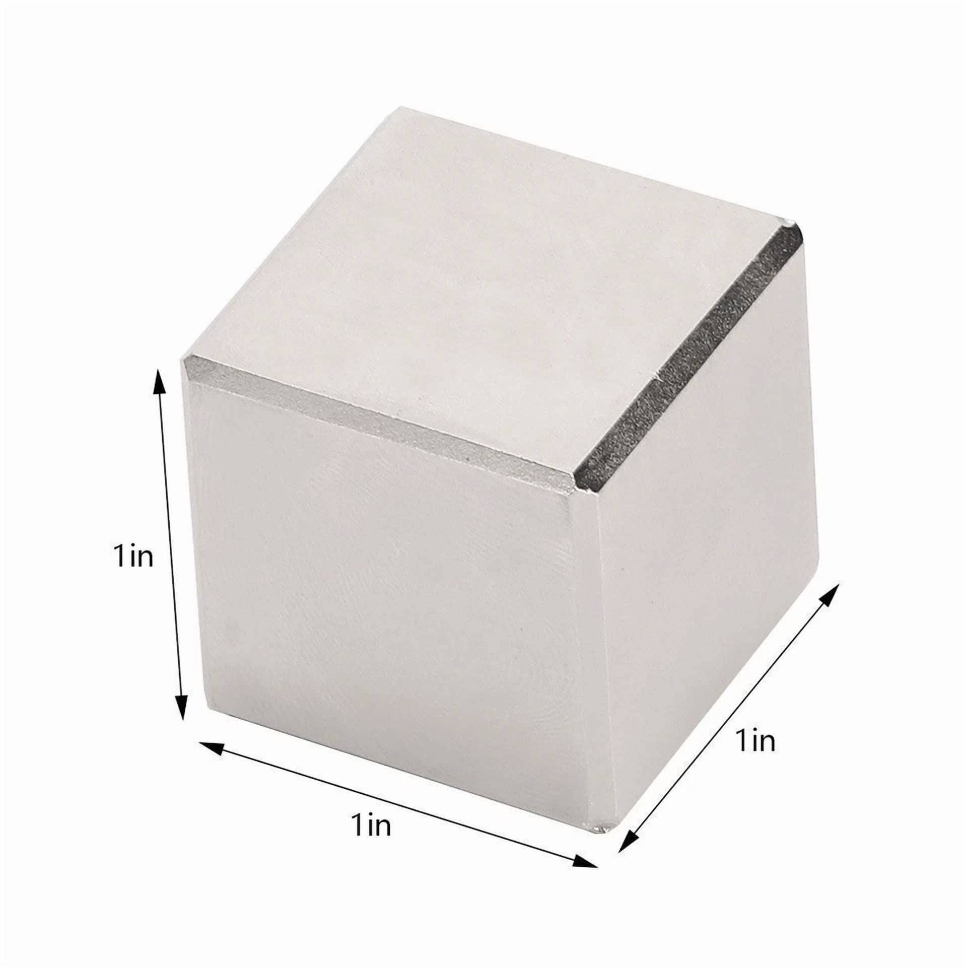 CIRCLE- 2Pcs Block Magnets Super Strong N45 Neodymium Large Magnet 1X1X1 Rare Earth