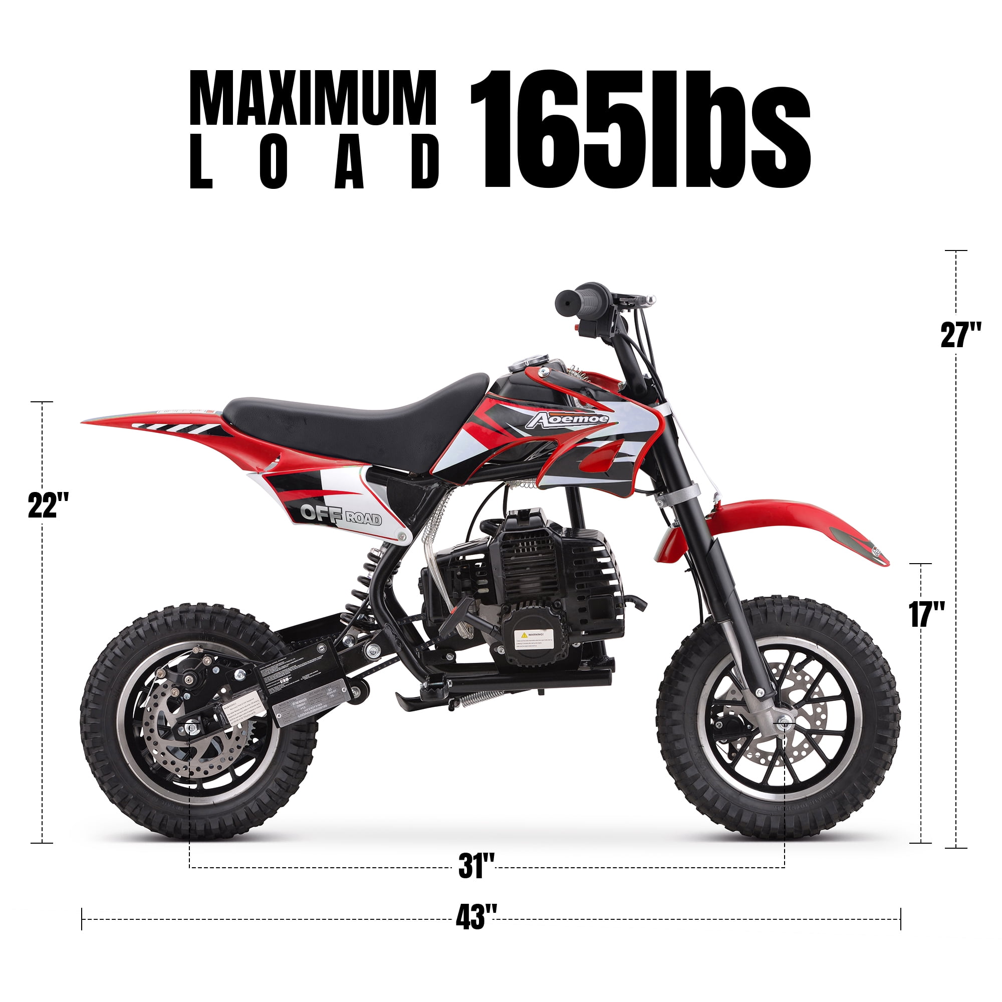 Aoemoe DB1 Gasoline 50CC Dirt Bike, RED
