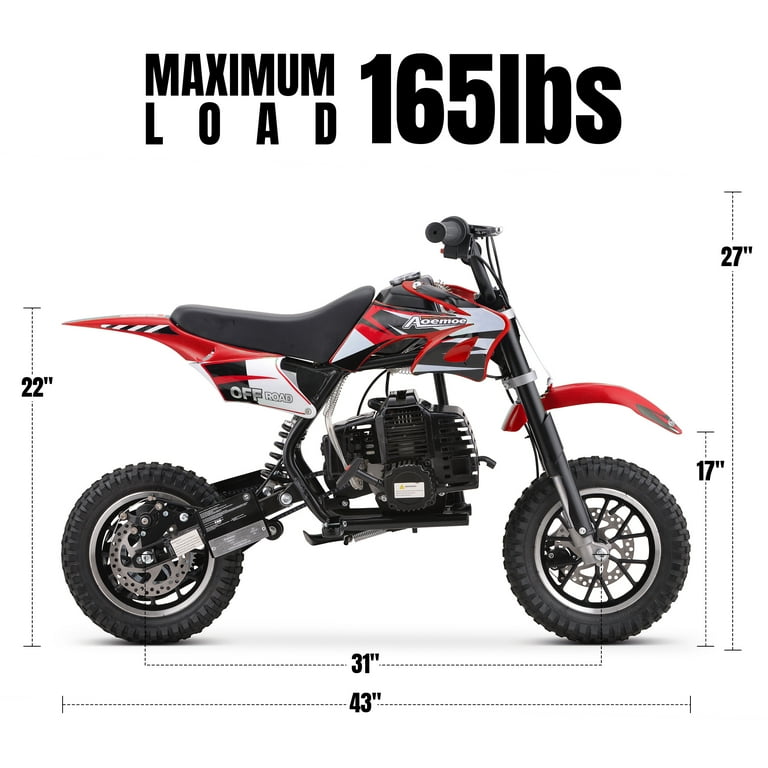 Aoemoe DB1 Gasoline 50CC Dirt Bike, RED - Walmart.com