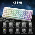 thumbnail image 2 of ATTACK SHARK X68 HE Rapid Trigger Keyboard Magnetic Switch with C01PRO Coiled Cable, 60% Wired 8KHz Magnetic Keyboard With 0.01mm RT Accuracy, Support RT/Snap Tap/DKS/MT/TGL, 2 of 9