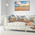 thumbnail image 3 of Designart Beautiful Cloudscape over Beach - Beach Throw Pillow - 12x20, 3 of 5
