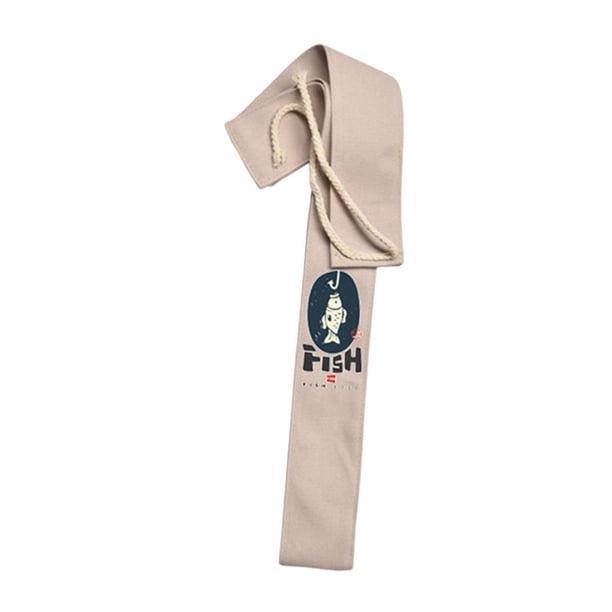 Bolsa organizadora de lona para cañas de pescar, funda para almacenamiento de cañas de pescar de agua dulce Estilo beige C