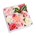 thumbnail image 1 of Jabón de tocador Flor de rosa de jabón con tarjeta de felicitación Flores artificiales perfumadas para siempre Flor de rosa de jabón en caja de regalo para mujeres Día de la madre San Valentín Boda ro Abanopi Jabón de tocador, 1 of 7