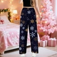 thumbnail image 2 of KHONTS Women's Christmas Comfy Pajamas Drawstring Stretch Floral Print Long Wide Leg Lounge Pants B M, 2 of 6