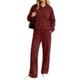 thumbnail image 2 of Aofany Womens Two Piece Matching Outfits Workout Sets Casual Long Sleeve Zip Up Hoodie Sweatshirt Jacket & Long Sweatpants Fall Winter Tracksuit Set, 2 of 4