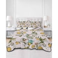 thumbnail image 2 of Quilt King Size Bedding Set, Pink Botanical Reversible Summer Quilt 3 Pieces, Spring Floral Summer Lemon Birds Lightweight Bedspreads Coverlets with 2 Pillow Shams for All Seasons, 2 of 5