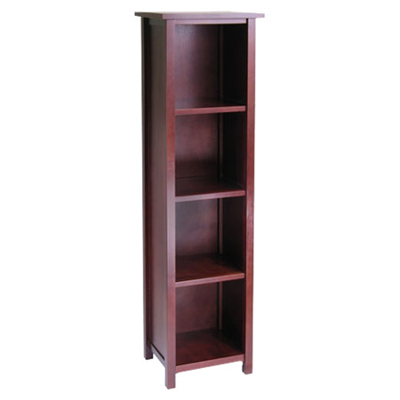 Milan 4-Shelf Tower Bookcase, Walnut